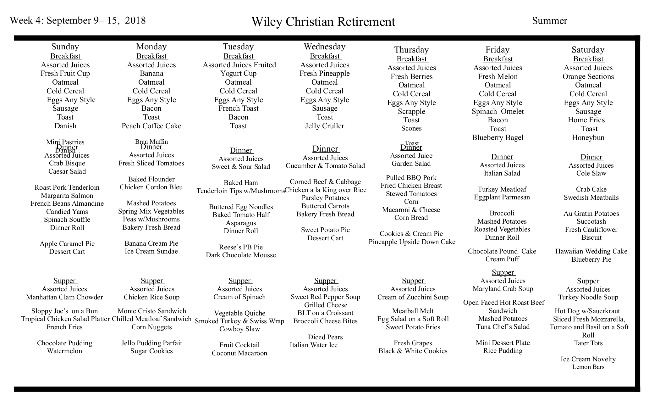 Wiley Christian Retirement Community Senior Living Community Assisted
